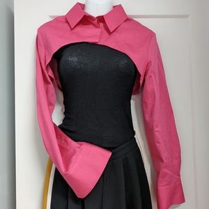 Zara poplin cropped shirt